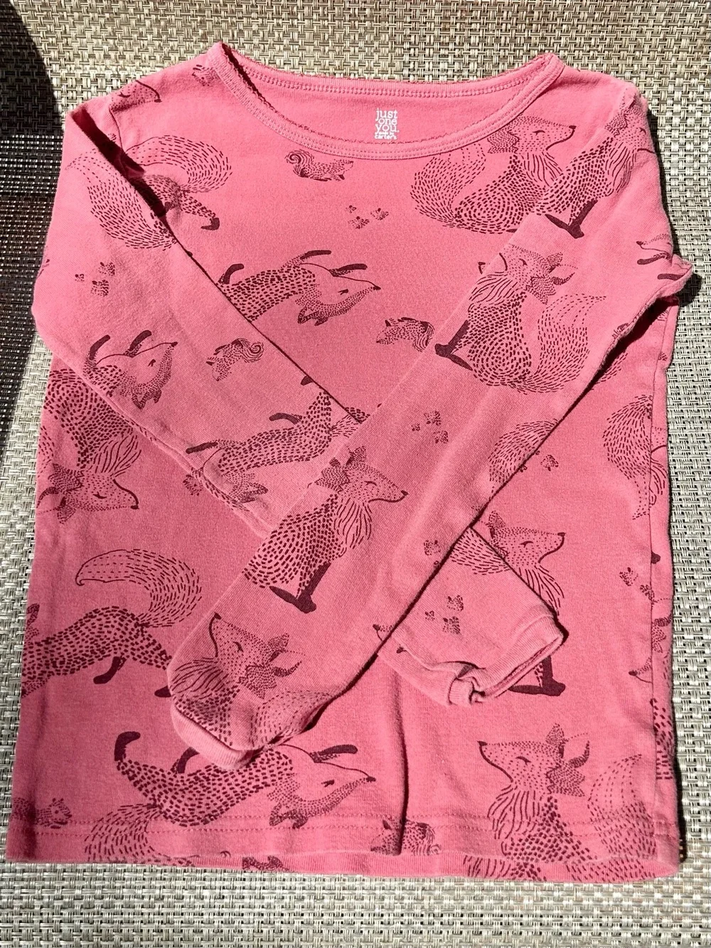 Pink Fox Print Long Sleeve Tee Carters Girls size 10
